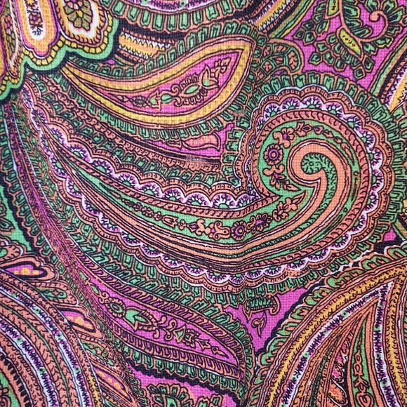 J. Crew Vintage 1970's Vibe Neon Paisley Mini Skirt in Size 6 - Picture 4 of 8